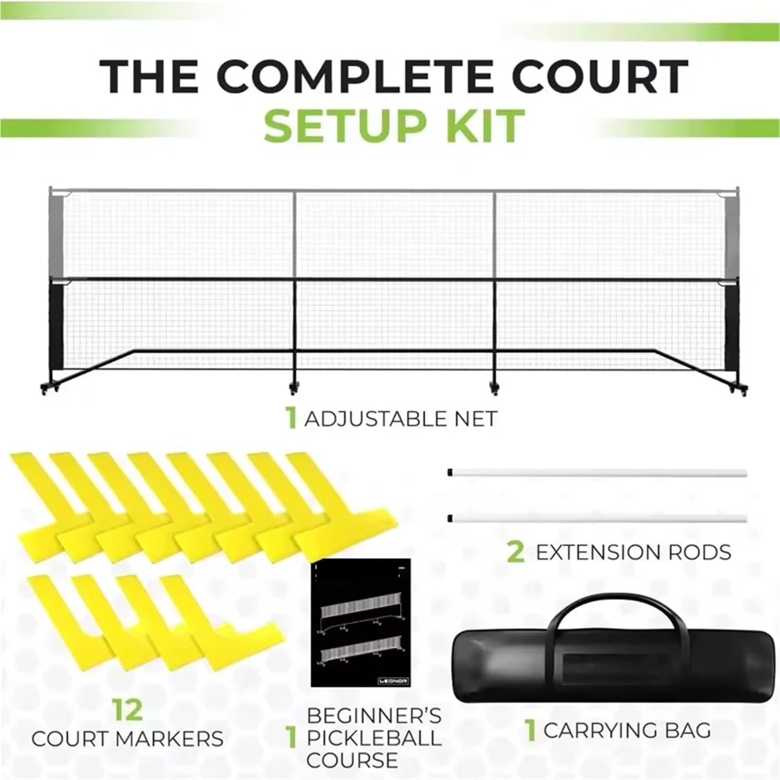 Rete da pickleball Rete da badminton portatile, tennis, pickleball, set di pali in acciaio inossidabile, altezza regolabile, rete in nylon