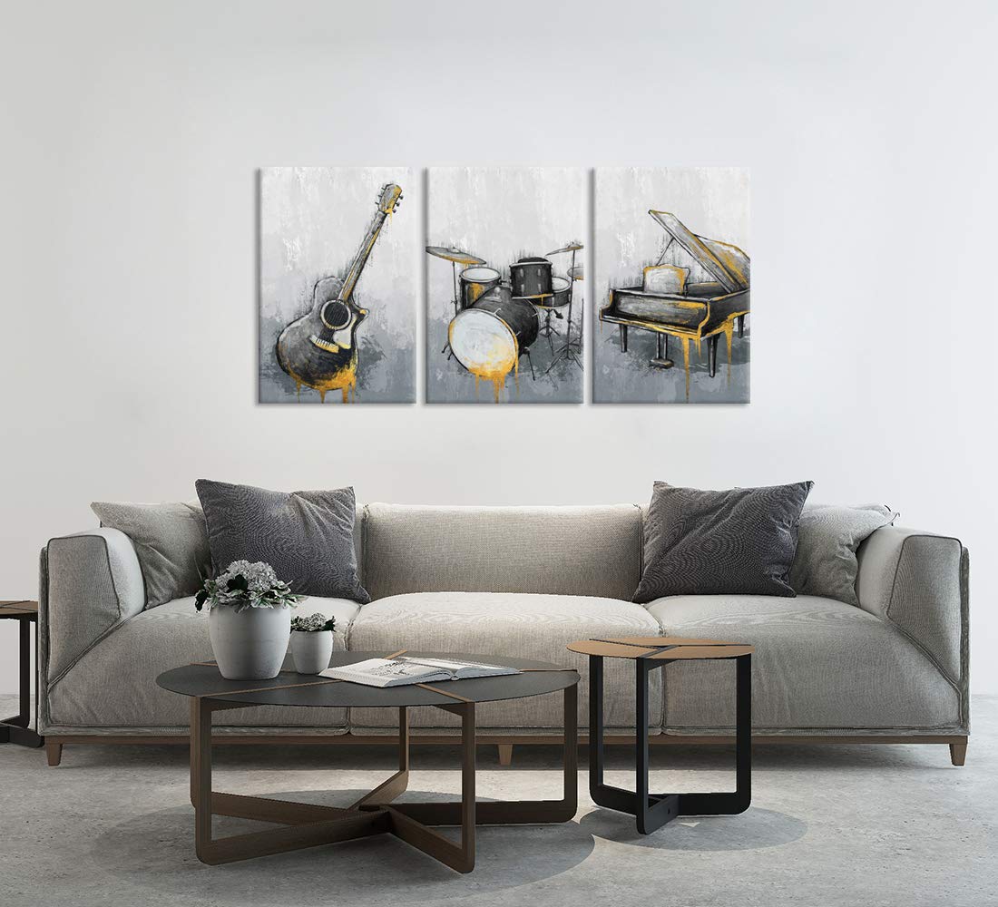 Zlove Modern Music Wall Art Abstract Instrument Wall Decor Guitar