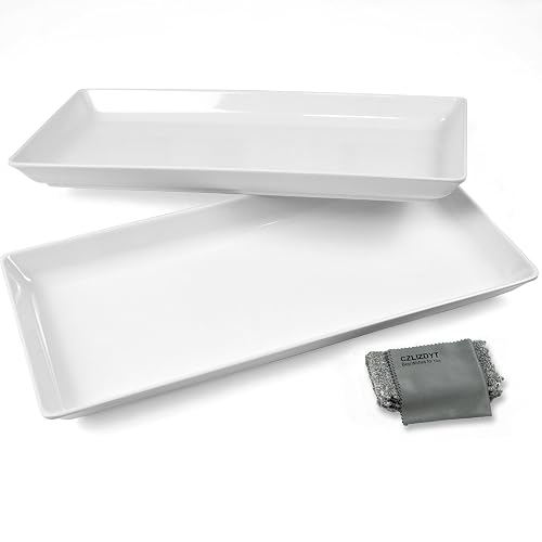 Czlizdyt Long Melamine Serving Platter, 17.3x8x1.5 inch Rectangle Serving Trays