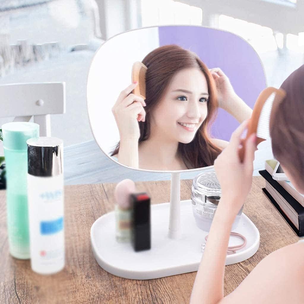 メイクアップミラー 化粧鏡 デスクトップミラー、寮学生メイクアップミラー、テーブルバニティミラー、女の子プリンセスミラーポータブル小
