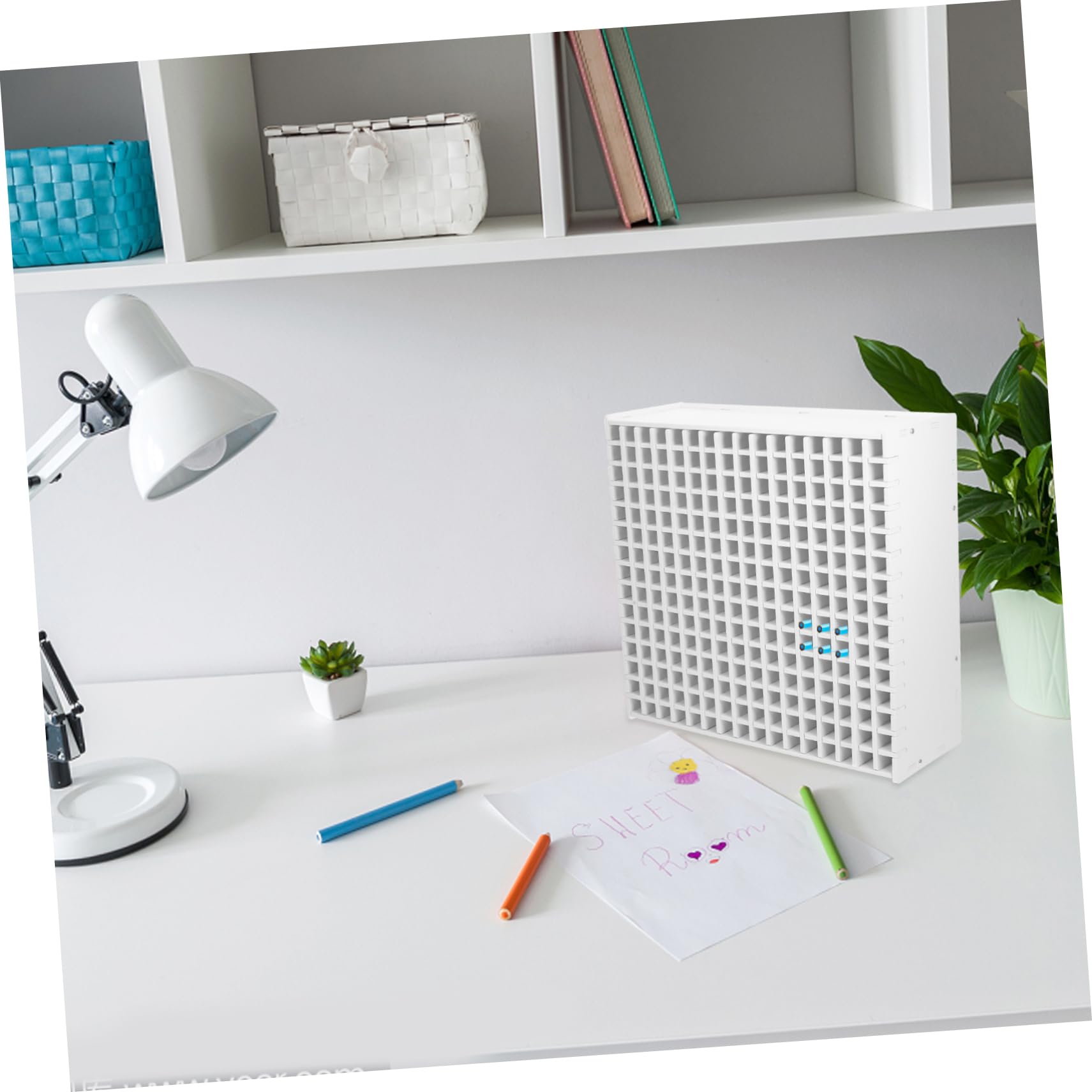 Portapenne Organizer da Scrivania 240 Scomparti Abs Bianco | Grandi Capacità, Facile Trovare Cancelleria, Festa Scuola Decor, Ufficio e Kindergarten