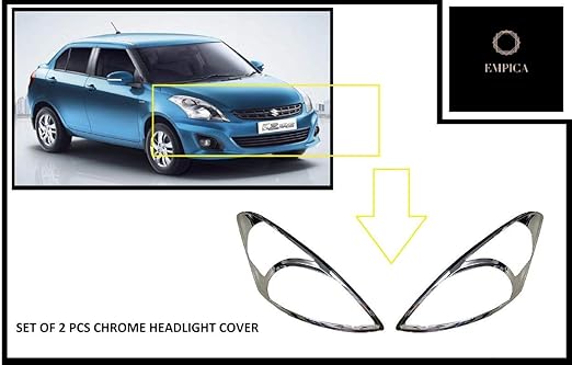 Empica Chrome Plated Headlight Cover Compatible For Maruti Suzuki Swift Dzire 2nd Generation