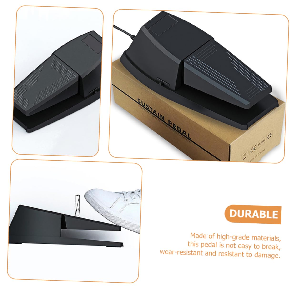 SHOWERORO Pedal De Sustain Para Piano Eléctrico y Teclados Antideslizante y Duradero Para Músicos Principiantes y Profesionales Compatible Midi y Pianos Digitales