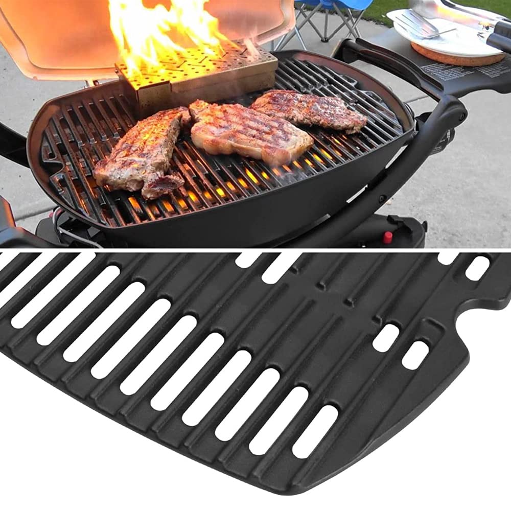 7644 Grillrost Gusseisen Ersatzteile für Weber Q100, Q1000, Q120, Q1200, Q140, Q1400 Gasgrill, 32cm x 21.6cm Guss Grillroste Zubehör für Weber Grill Baby-Q Gas Grill Ersatz, 2Pack