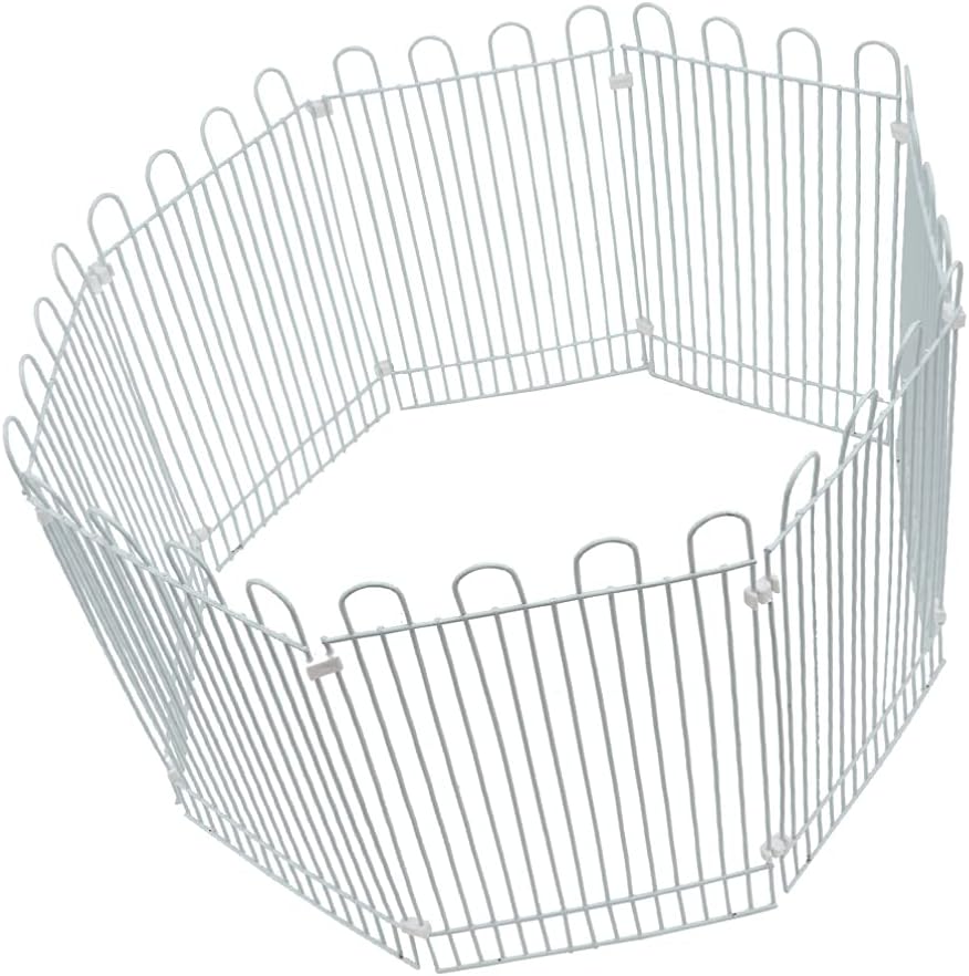 POPETPOP 8pcs Small Pet Playpen Wire Cage for Hamsters Guinea Pigs Amusement Park Style Indoor Exercise Fence for Pet Exploration