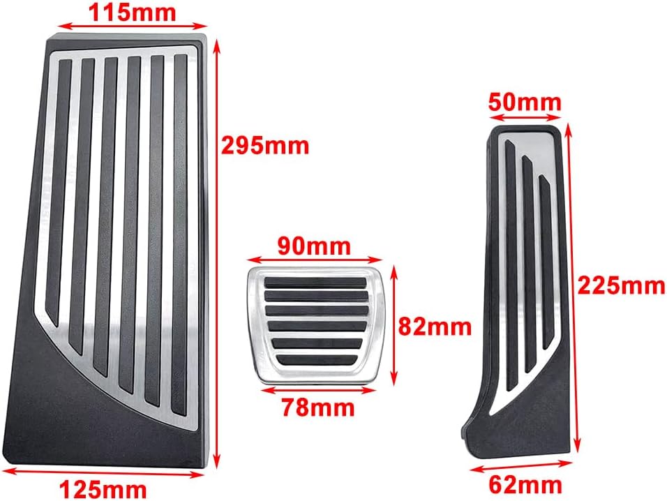 FSFY LHD Foot Rest Brake Gas Pedals Cover, Stainless Steel Car Foot Pedal Protector Kit For Alfa Romeo Stelvio 2017-2023 Only For Left-Hand Drive Vehicle