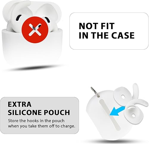 Miniatura 6 de Ganchos para los oídos para AirPods 4 (2024) bolsa de almacenamiento añadida 4 pares de cubiertas antideslizantes para las orejas, accesorios de
