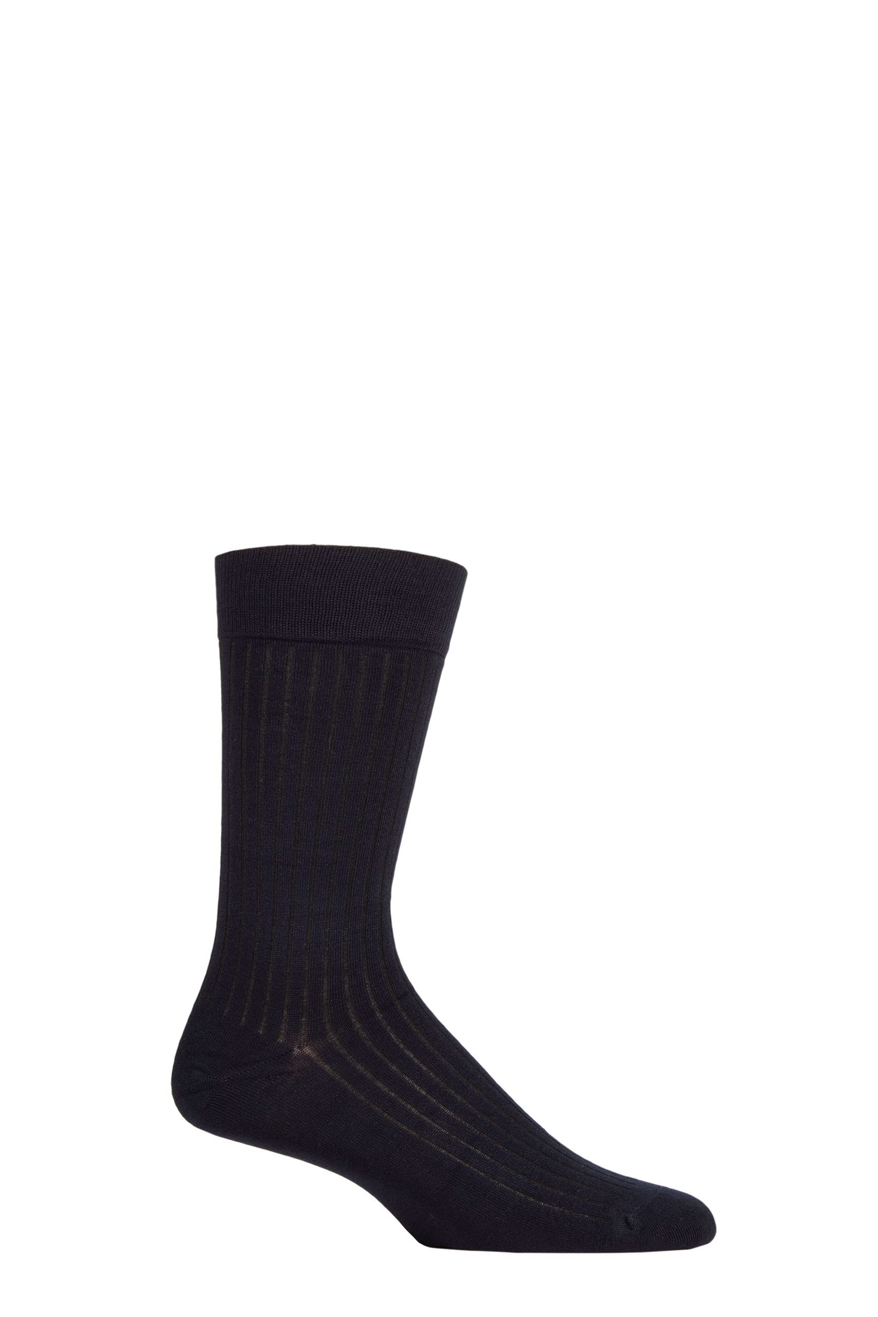 Sockshop Men's Navy Of London Luxury Fine Rib Bamboo Socks Pack Of 1 7-11