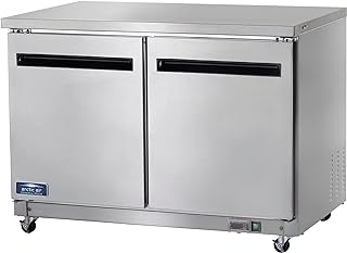 Arctic Air AUC48R 48" Undercounter Worktop Refrigerator - 12 Cubic Feet, 2 Section, 2 Doors, Stainless Steel, 115v
