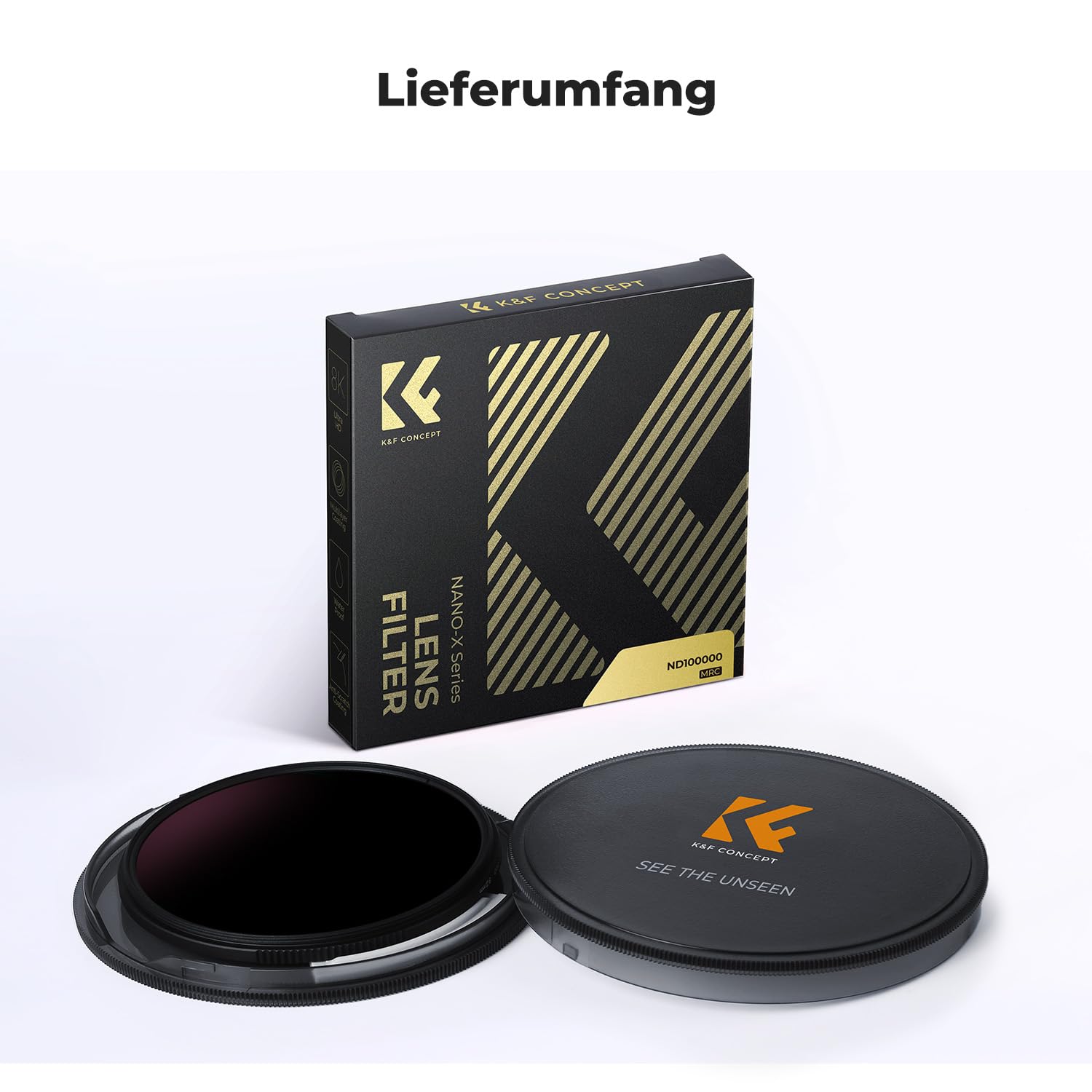 K&F Concept 77mm ND100000 Sonnenfinsternisfilter Fester ND Filter Graufilter für Himmelsereignisfotografie (20 Blendenstufen) Nano-Xcel