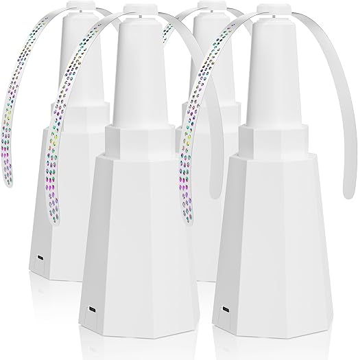 4-Pack Rechargeable Fly Fans for Tables Up to 10-Hour Working Time, Indoor Outdoor Mute Food Fans to Keep Flies Away, Retractable Table Fans with Hook for Home Restaurant Party Picnic Patio, White