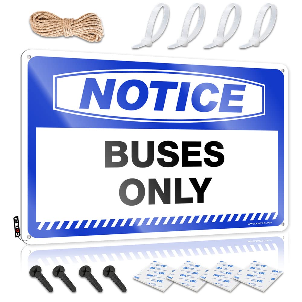 STWNVOITV Outdoor Funny Metal Sign Notice Buses Only Tin Sign Man Cave Tin Sign Beer Bar Metal Sign(30X40CM)