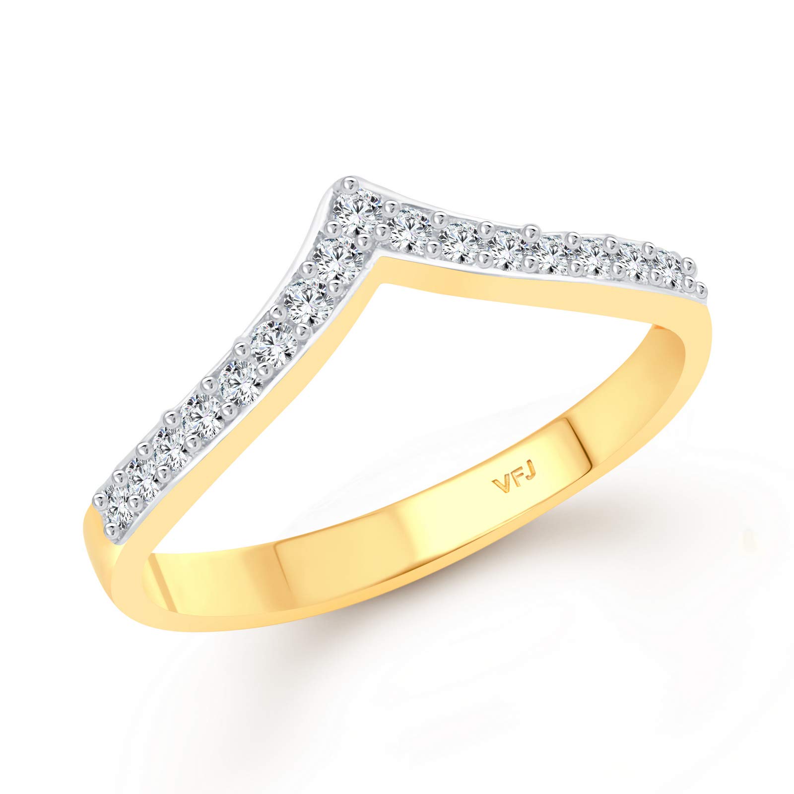 Vighnaharta Gold And Rhodium Plated Alloy and Cubic Zirconia Half Round Half Round Ring for Women & Girls (Yellow) (B07L8BDF5J) Amazon Price History, Amazon Price Tracker