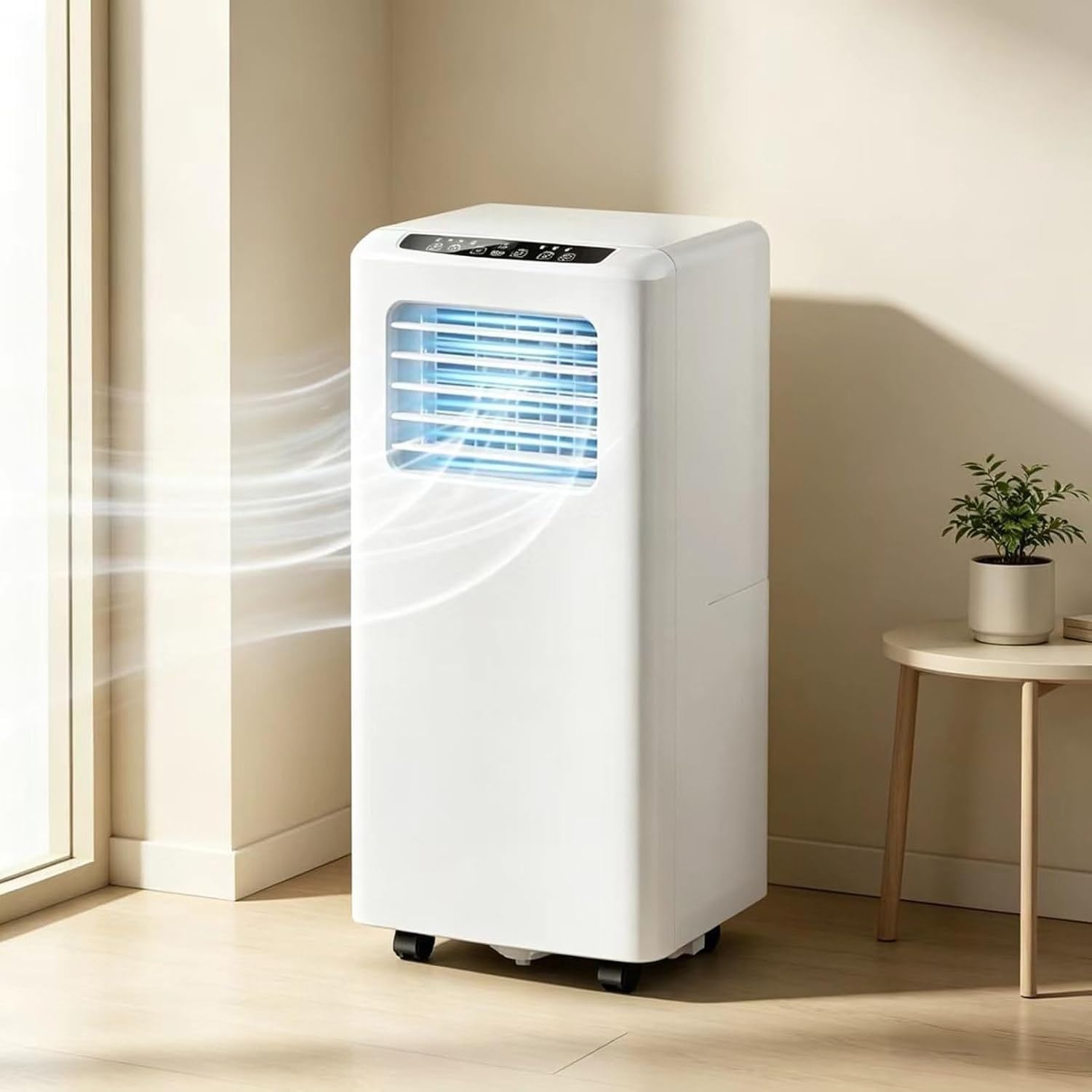 Aire Acondicionado Portátil 12000 BTU con Deshumidificador y Control Digital, Unidad Fría 3-en-1 Silenciosa para Uso en Hogar, Oficina y Dormitorio, Cold Alone, 1500W