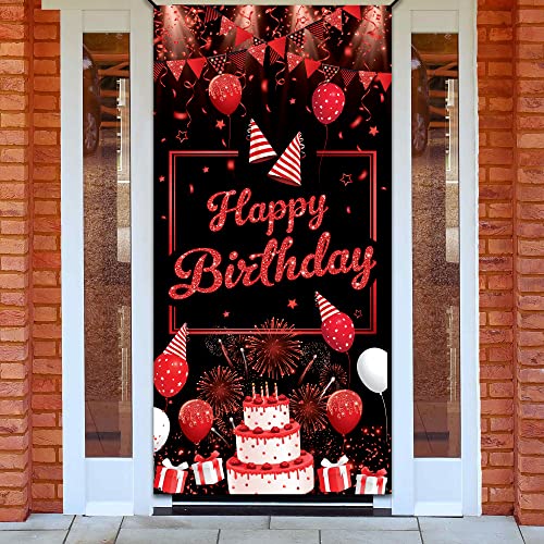 KatchOn Red Happy Birthday Banner 74x36 Inch