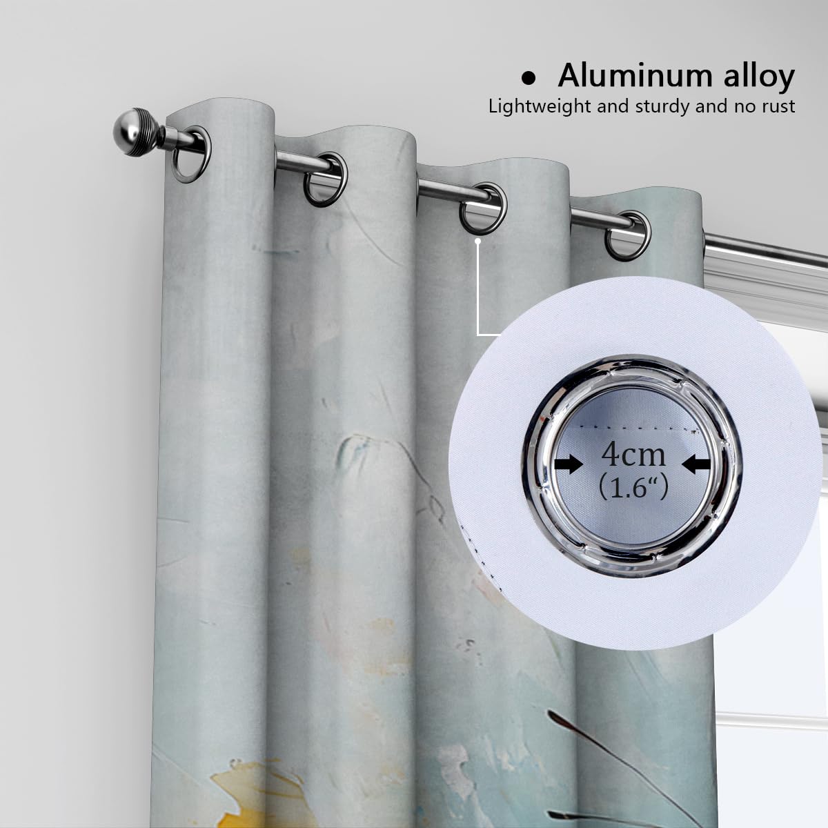 Aquarell Schmetterlingsblume Verdunkelungsvorhänge Natur Ölgemälde Stil Fenstervorhänge Wärmeisolierter Raum Verdunkelnde Ösenvorhänge 2 Vorhänge (je W140xL260cm)