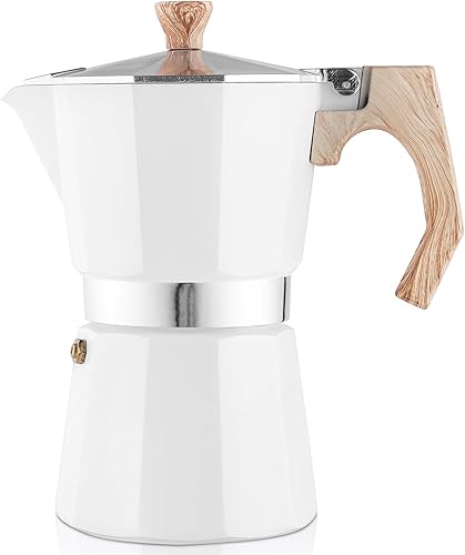 wedrink Máquina de café expreso de aluminio para estufa, 6 tazas, cafetera cubana, cafetera moka italiana