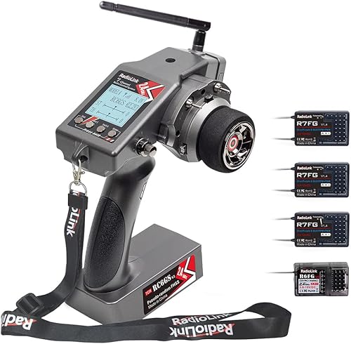 Radiolink RC6GS V3 (actualización V2) 7 canales RC Radio Transmisor con 3 piezas R7FG y 1 receptor de giroscopio R6FG de 2.4 GHz 1,968.5ft para