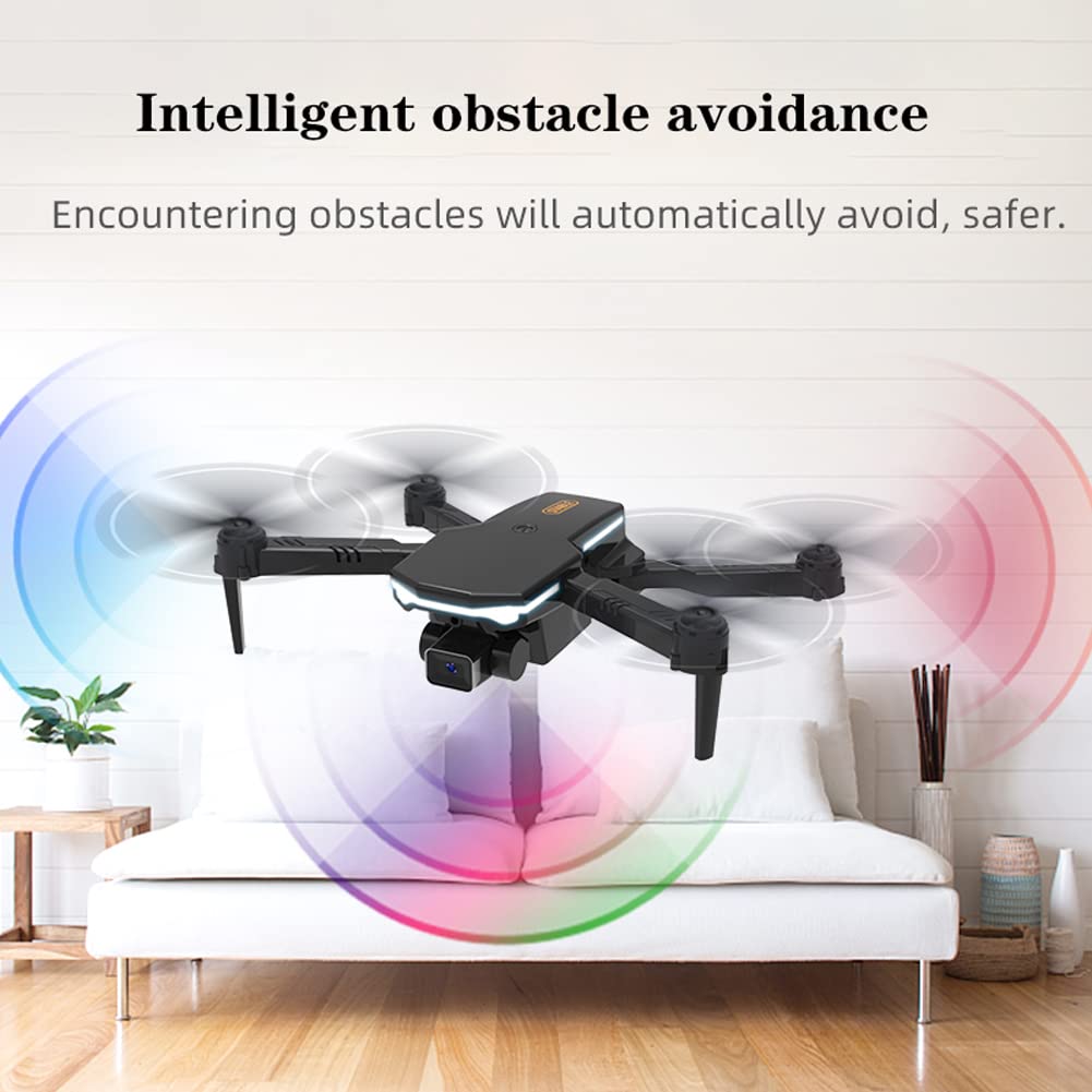 Quadricottero RC Pieghevole per Principianti, Mini Drone con Fotocamera 4K e Tre batterie, Doppia Fotocamera, Fotografia di gesti, Volo di traiettoria, decollo con Un Tasto, rilevamento dell