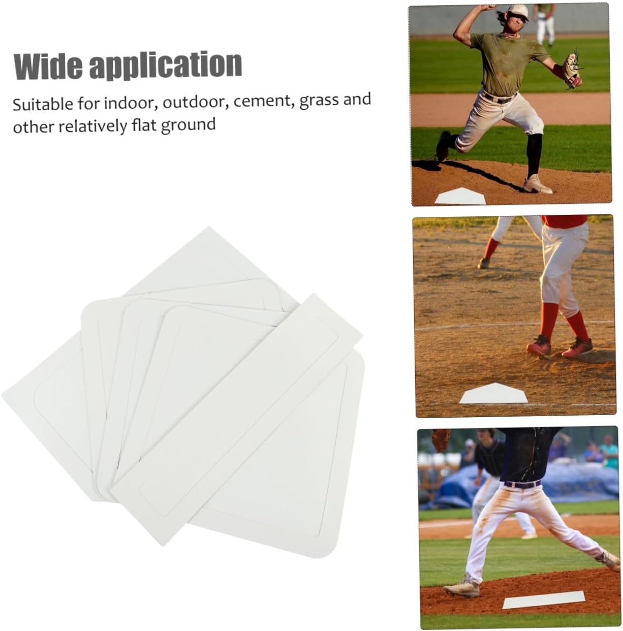5-Piece Waterproof Rubber Baseball Kickball Base Set Pitcher Plate Sturdy Base Mats for Training and Play