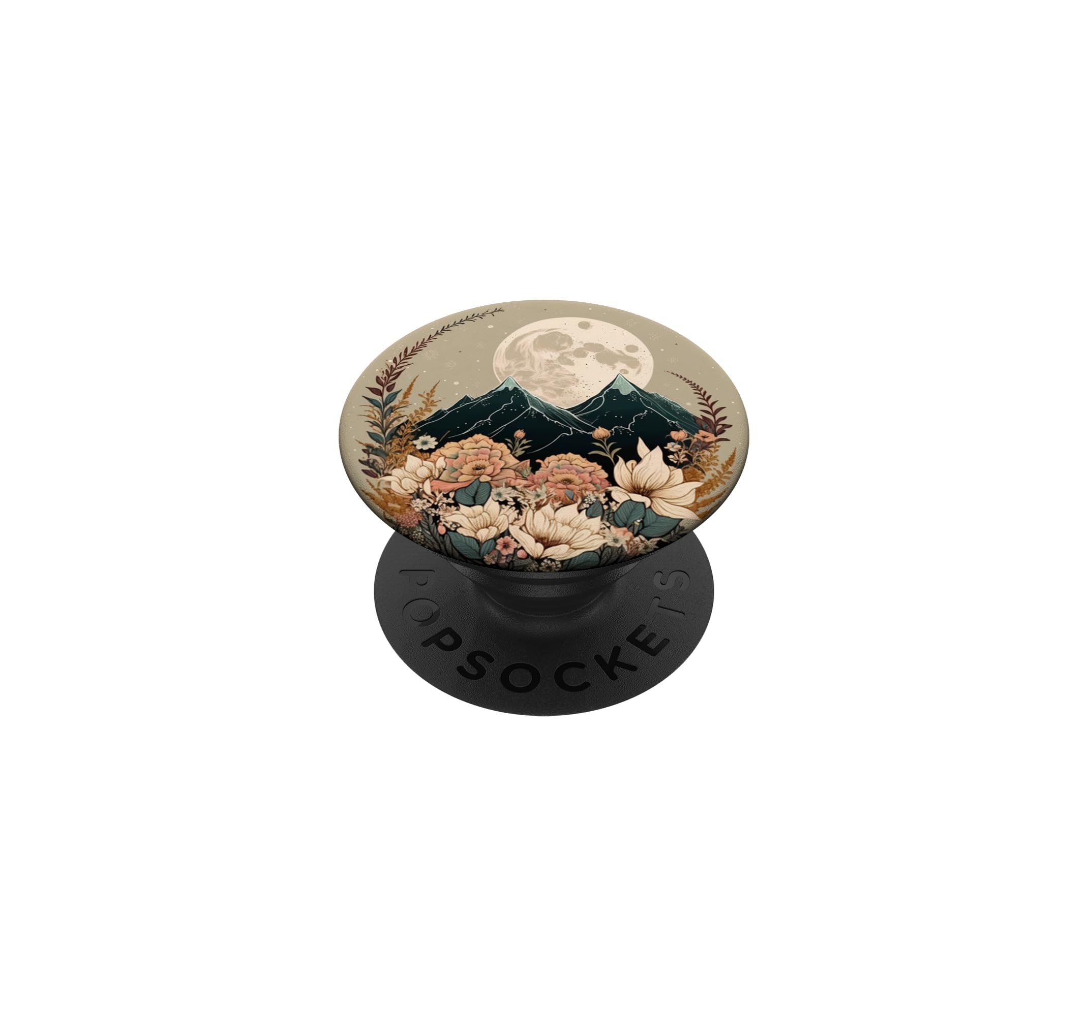 Boho Mountain Moon Phases Floral Aesthetic Chic Flower PopSockets Adhesive PopGrip