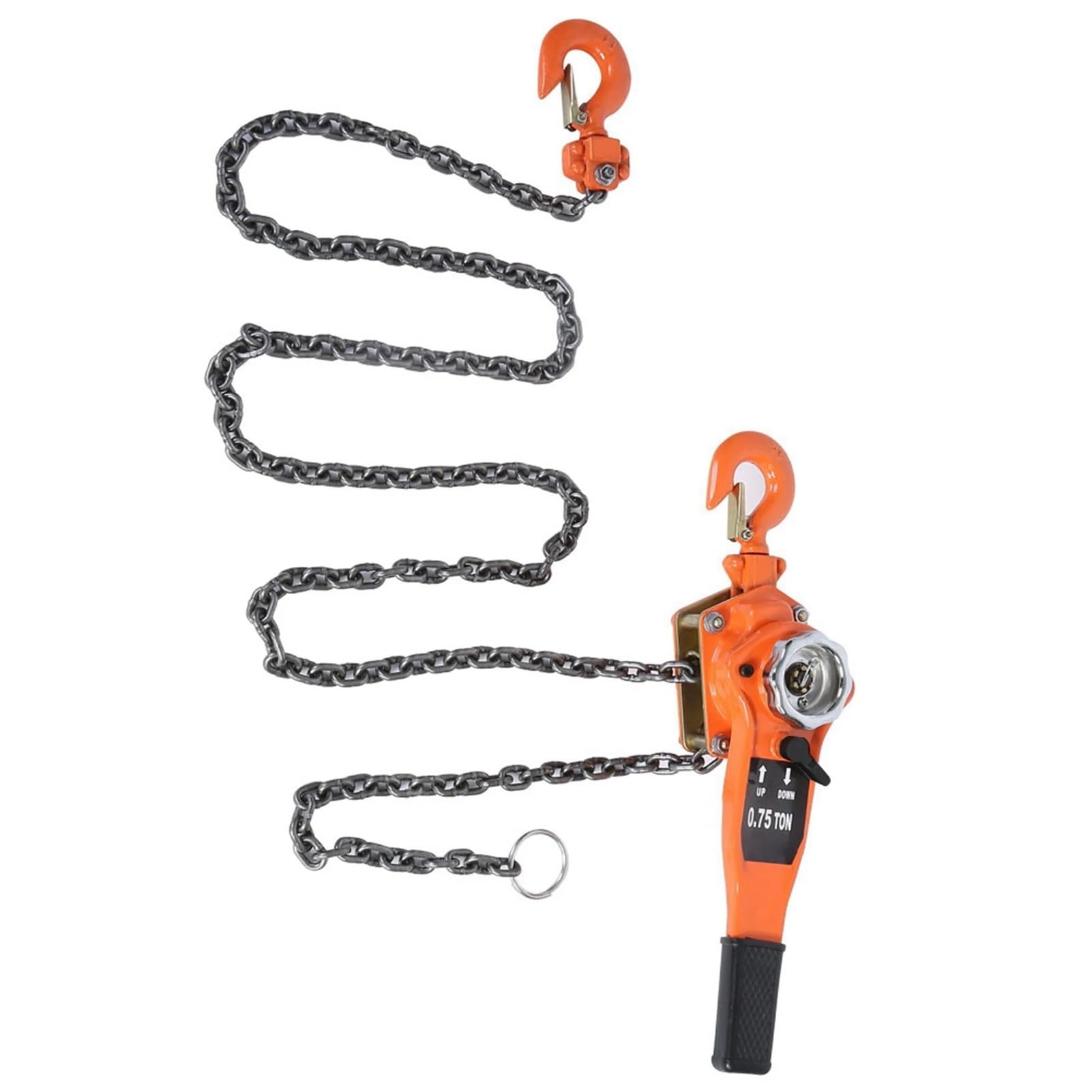 Elektro-Seilzug Manueller Kettenzug, 0,75 t, orange Farbe, Hebezeug, Ratschenhebel, Riemenscheibe, 3 m