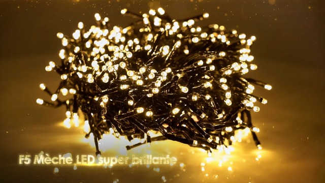 GlobaLink Cluster Guirlande Lumineuse, 7.6M 760LEDs Fairy Lights 8 Modes D'eclairage Lumières de Noël IP44 Étanche Guirlande Noel Sapin Décoration pour Intérieur Extérieur Jardin Patio, Blanc Chaud – Image 8