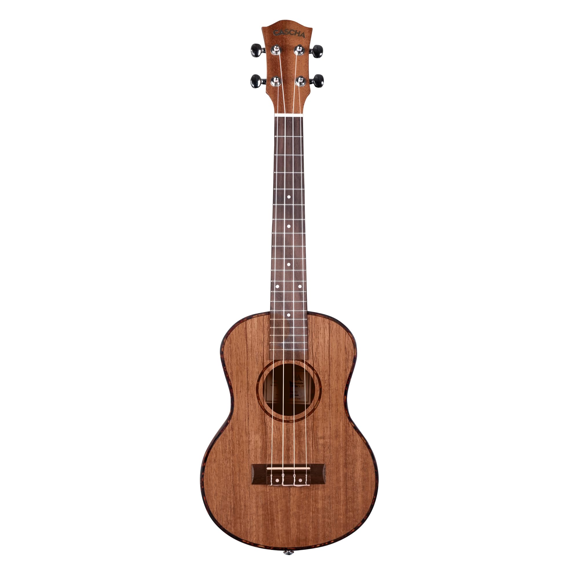 Cascha HH 2049 DE Ukelele Tenor, Caoba, Bundle con Curso de Ukelele en alemán, Afinador, Bolsa Acolchada, 3 Púas y Cuerdas de Aquila