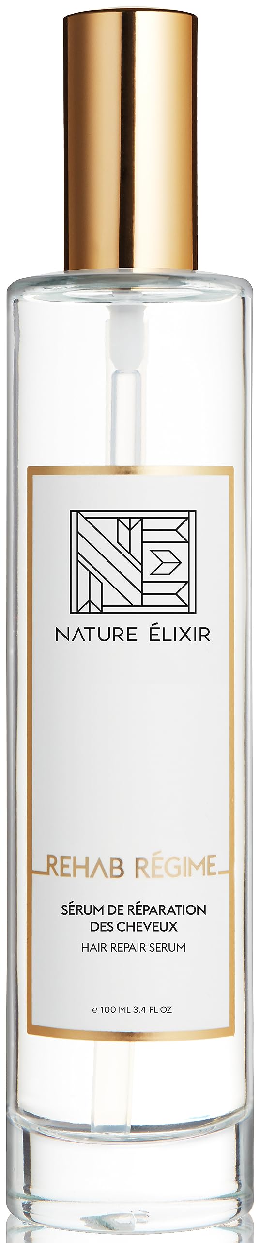 Nature Elixir REHAB REGIME Lightweight Anti-Frizz Serum for Damaged Hair - Leave-In Treatment - 3.4oz | 100ml