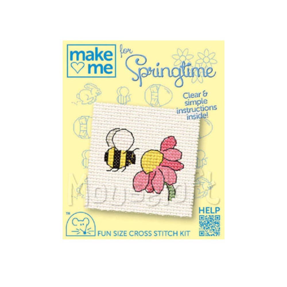 Mouseloft Mini Counted Cross Stitch Kits - Springtime Collection - Bee & Flower