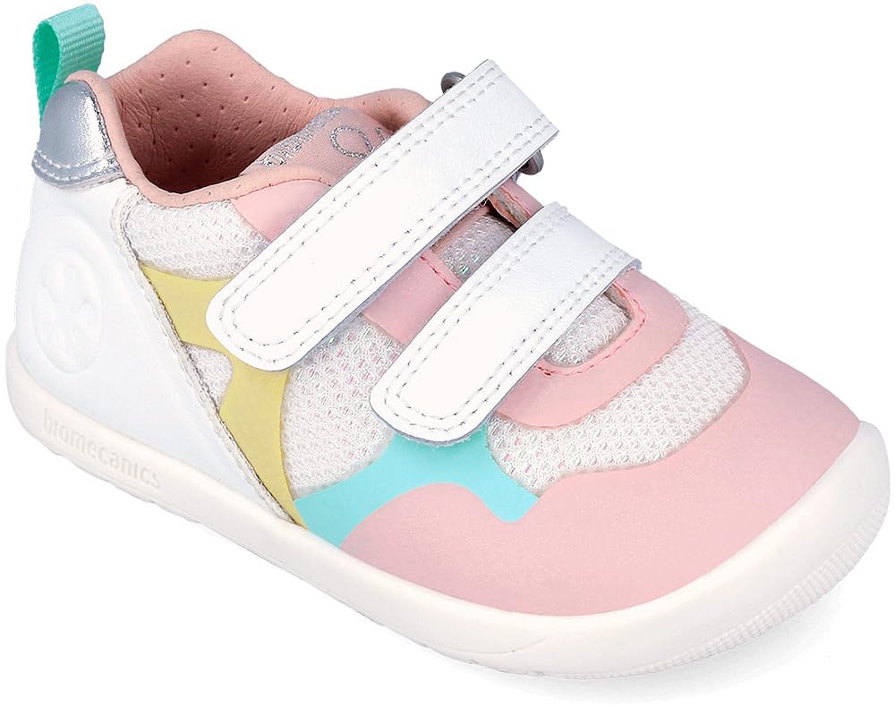 Biomecanics Scarpe Primo Passo 262165,Bianco Multicolore,Punta Larga,Contrafforte al Tallone,Ergonomica