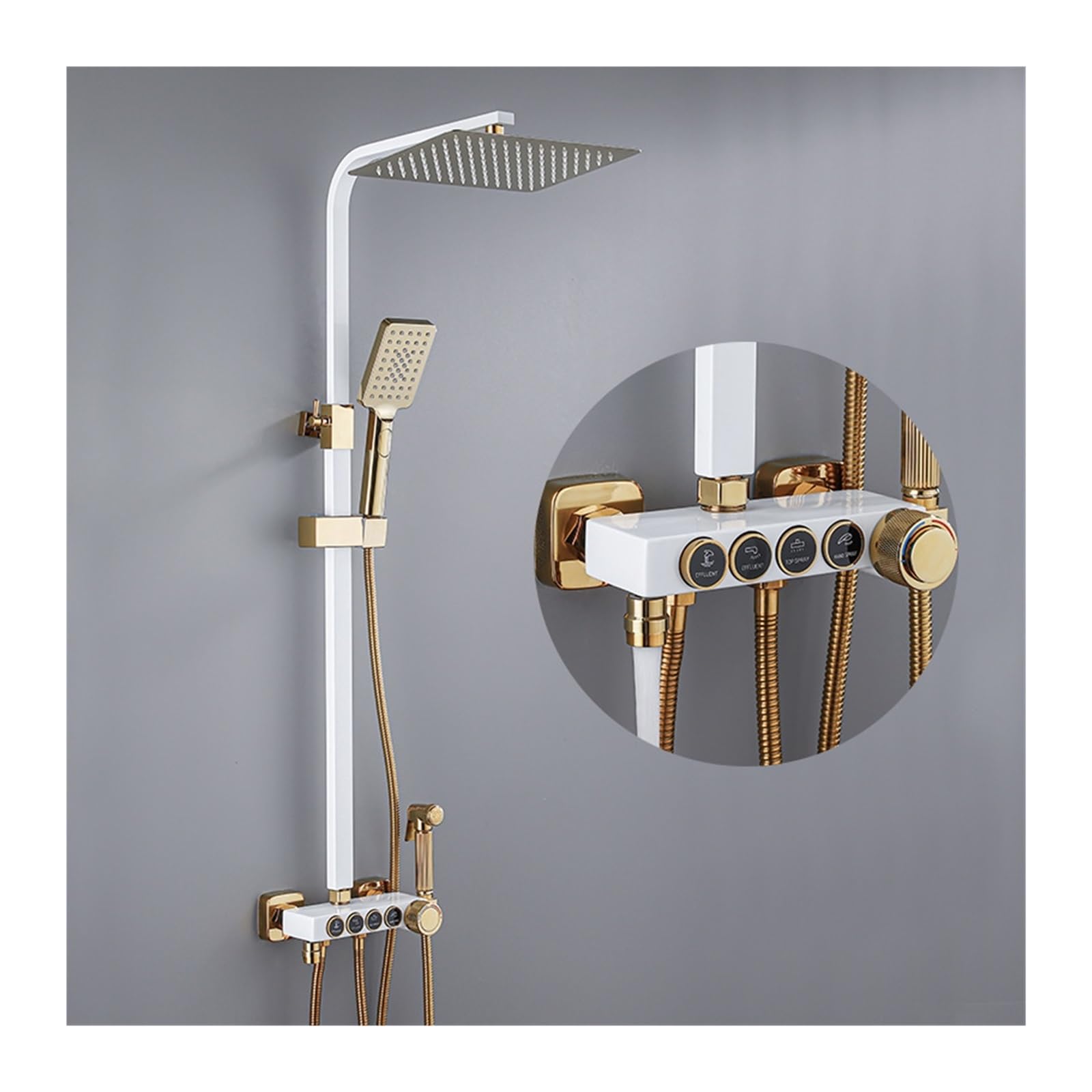 Colonne de douche thermostatique anti-brûlure or noir pour remplacer un vieux mitigeur