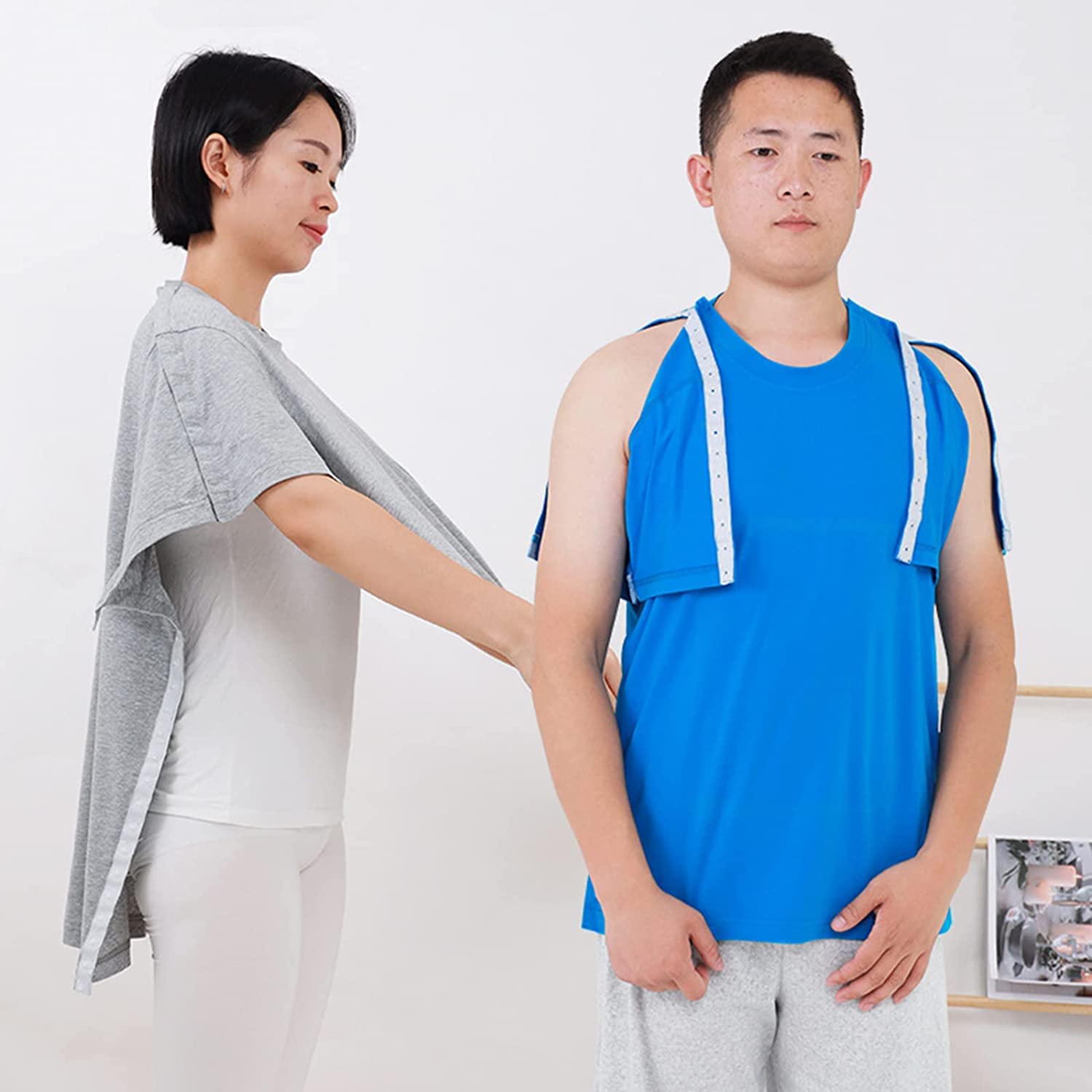 T-Shirt De Récupération D'épaule Post-Chirurgie T-Shirt Détachable À Pression, Bras Droit Et Gauche, Chemise D'accès Au Port De Chimio Ouvert, pour Les Soins Aux Patients, Personnes Âgées