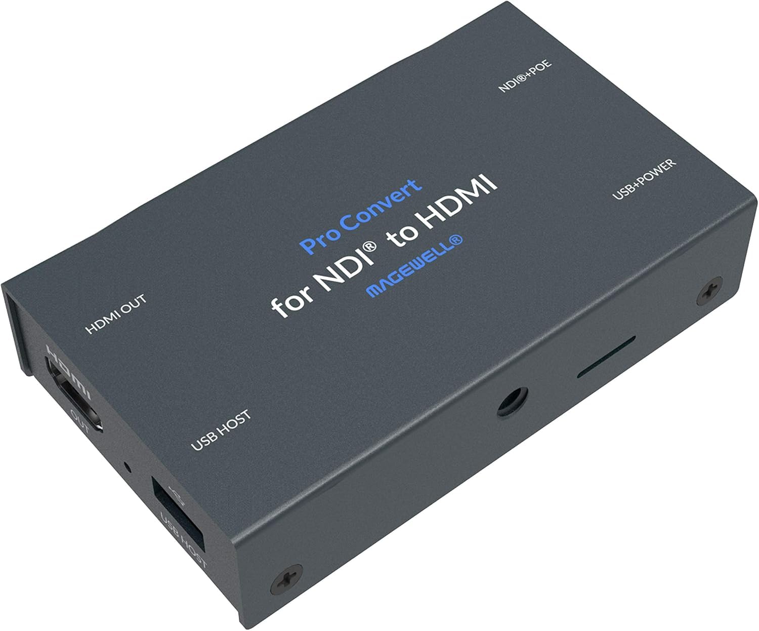 Magewell Pro Convert NDI to HDMI – IP NDI, NDI HX Decoder with HDMI Output up to 4K60, Low-Latency, RJ45 Gigabit, Web Control & PoE/USB Power for Live Production (64100)