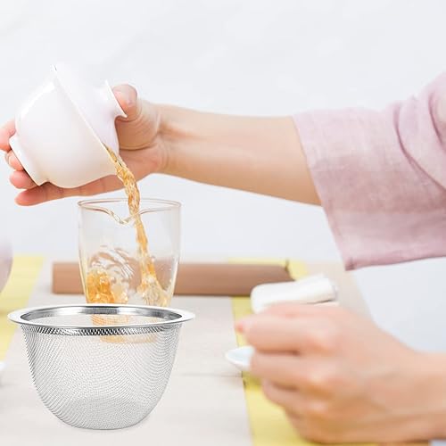 Miniatura 4 de YARNOW 8 piezas de tetera colador de malla para tetera, filtro de té de acero inoxidable, cesta de filtro de té para té, café, 2.8 pulgadas de