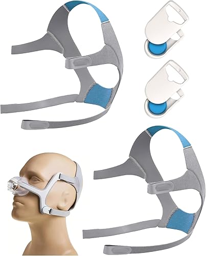 2 paquetes de repuesto para cascos compatibles con la máscara AirFit N20, 2 paquetes de elásticos de nailon suave de alta calidad + 2 pares con