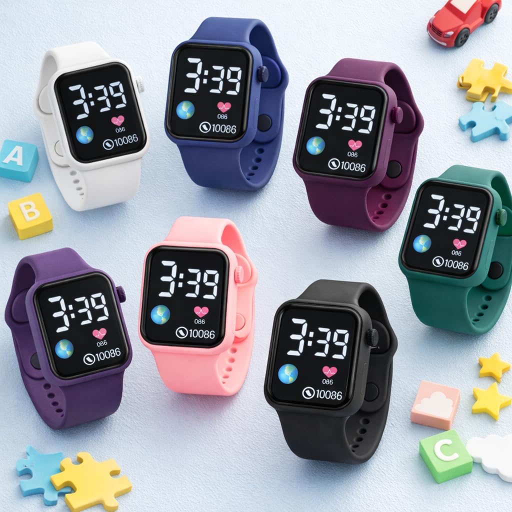 Matrix Junior Luminous LED Display Digital Watch | Water Proof | Silicone Strap | for Boy & Girls (Pink) 1