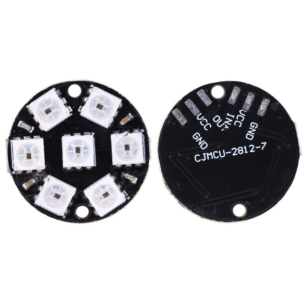 10 Pièces Pilote de LED, Lumière de Couleur Ronde Intégrée Ws2812b Anneau 5050 WS2812 Carte de Développement 7 Bits Cjmcu Bit WS2812 RGB