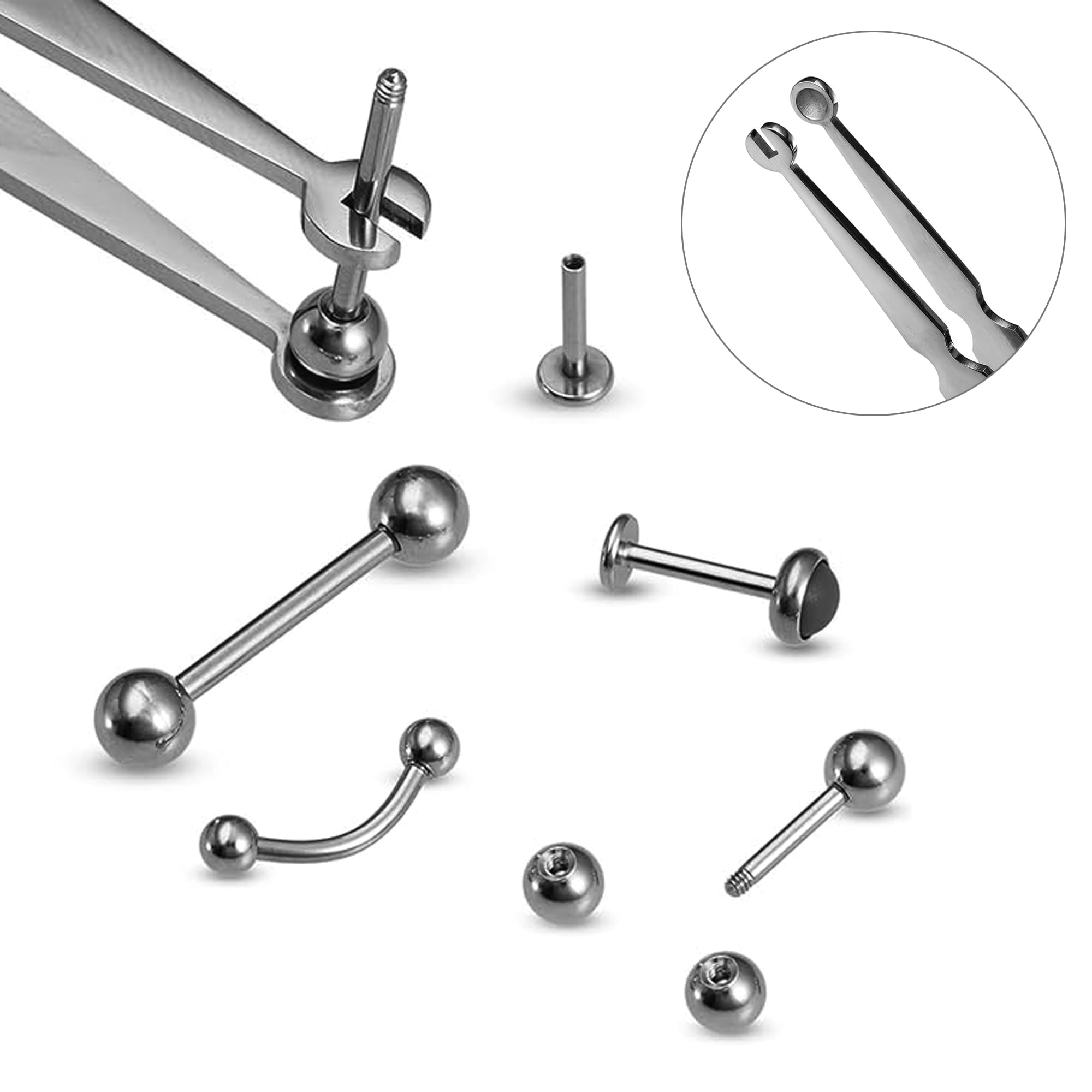 Kit Piercing Nymora 10 Pièces - Pince à Piercing Et Ouvre-boulon Pour Changer Ses Bijoux Facilement à La Maison