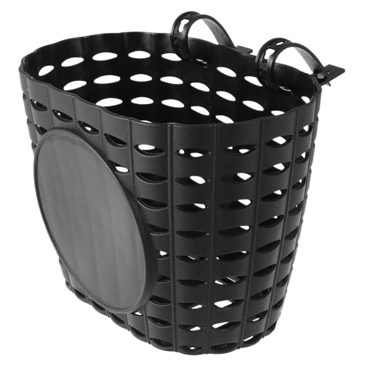 HOLIDYOYO 1Set Bike Front Basket Durable Plastic Storage Container Straps for Boys and Easy to Install for Cycling Accessories and Black