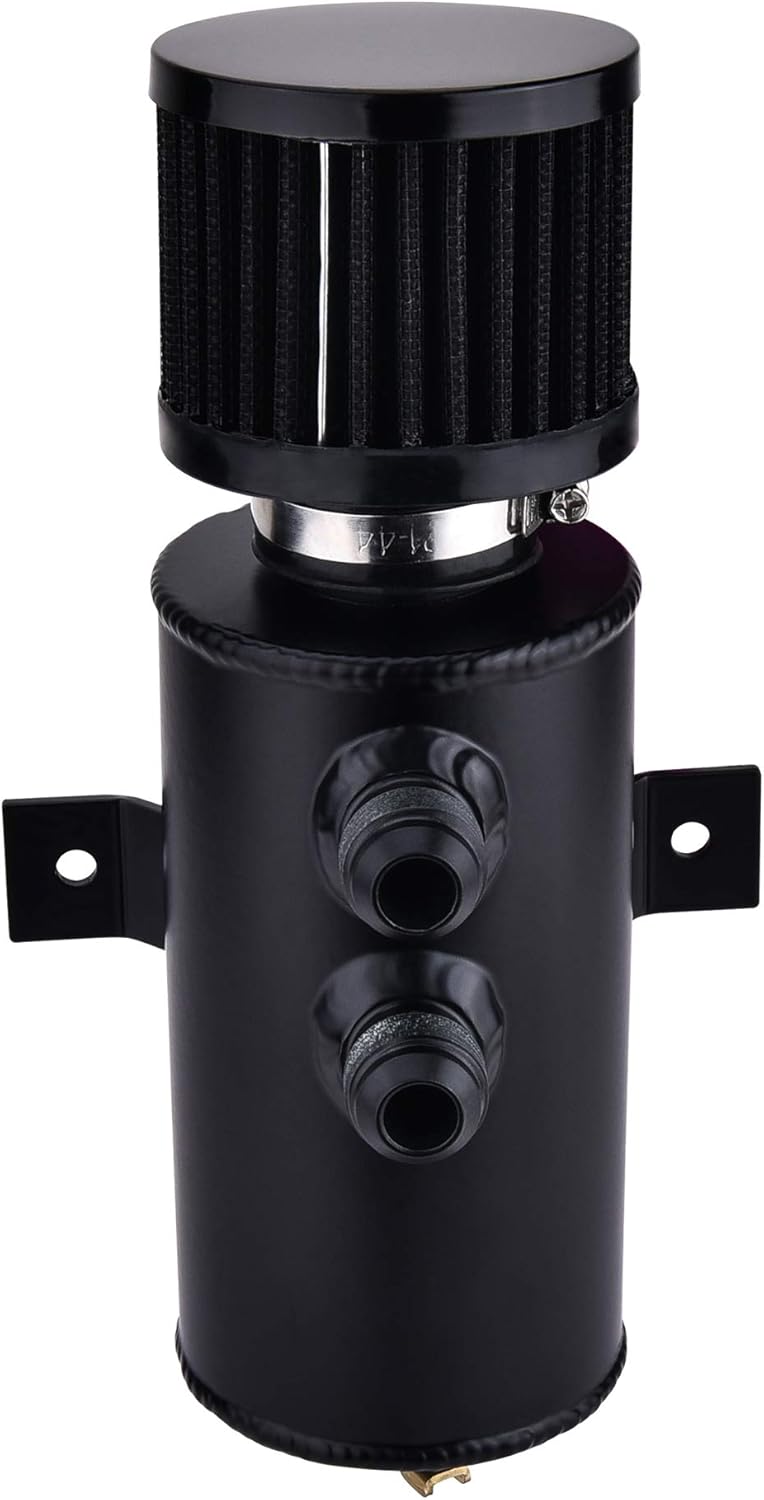 Automotive Black Aluminum Tank Oil Catch Can Baffled Filter 10an
