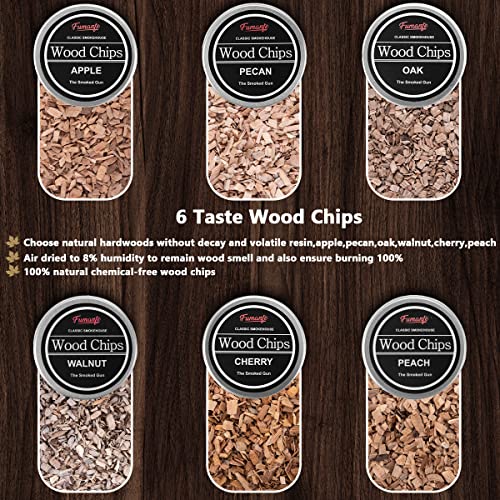 FUMANTE Cocktail Smoker Kit with Torch, 6 Flavors Wooden Chips, 2 Ice Cubes, Brush & Spoon, Old Fashioned Cocktail Kit - Image 2