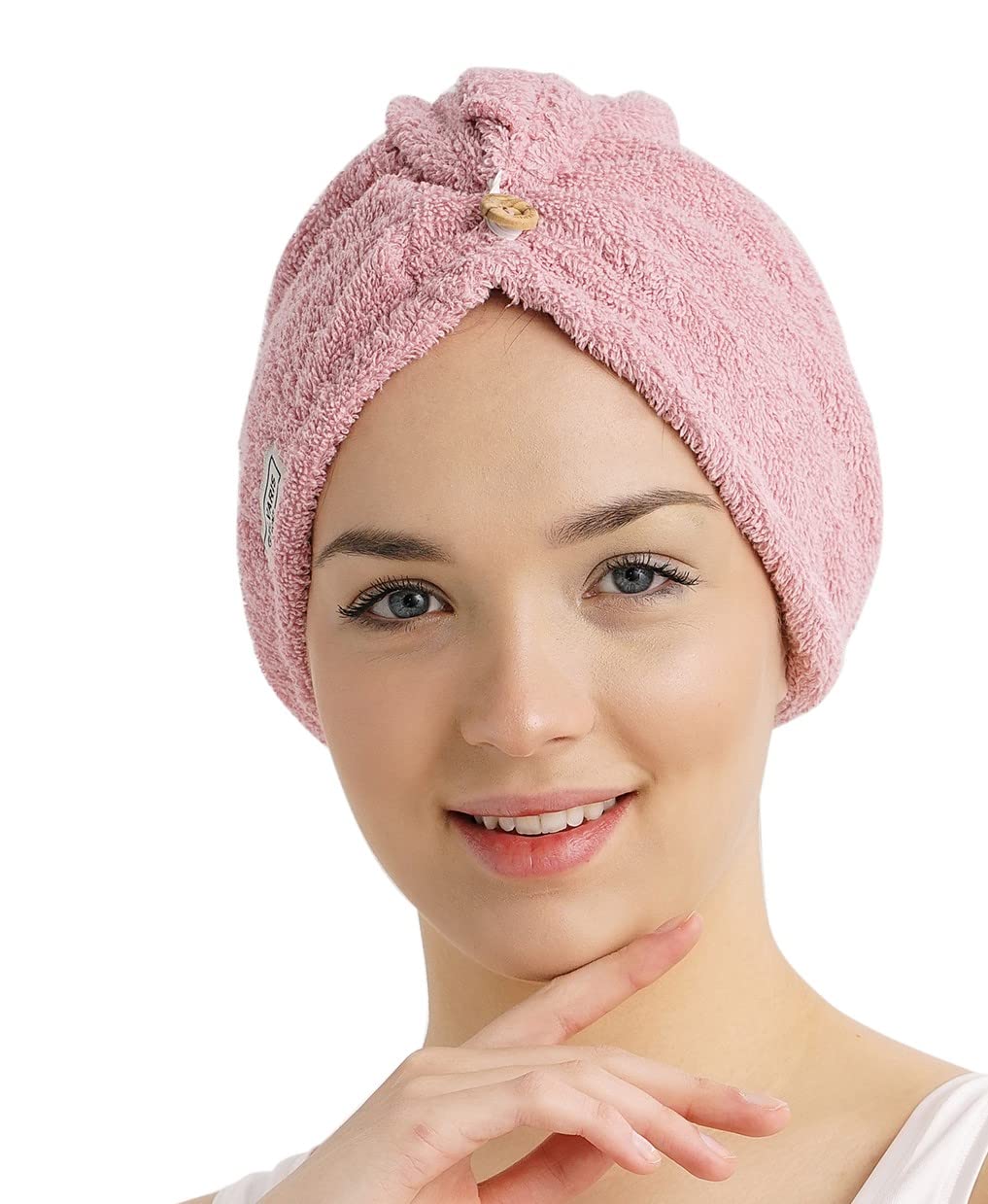 GELVARIS HOME 100% Cotton Hair Towel Wrap for Long Hair 28'' x 10'' Inch | Super Absorbent | Quick Dry Terry Cloth Hair Towels for Women, Rapid Drying