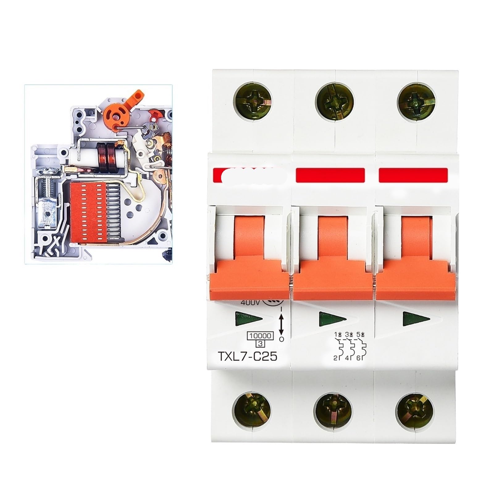 Miniaturowy wyłącznik automatyczny 10KA Zdolność wyłączania, przeciążenia, zabezpieczenie przed zwarciem typu otwartego L7 (3P 10A)