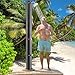 Goplus 15.9 Gallon Solar Heated Outdoor Shower, 7.5 FT Freestanding Outdoor Shower with Shower Head and Foot Shower Tap for Outdoor Backyard Poolside Beach Pool Garden, Black