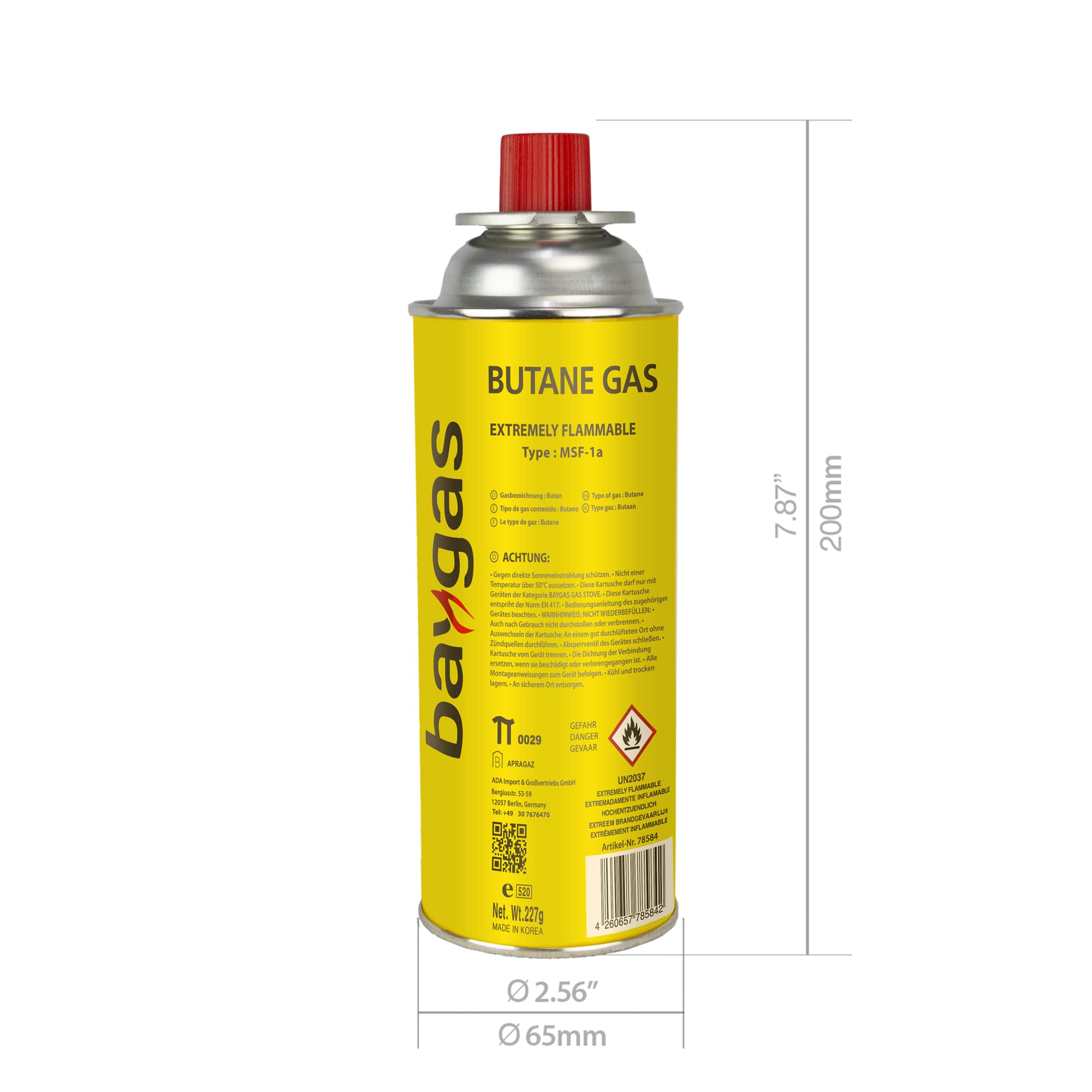 Cartouches De Gaz Butane 227 G / 520 Ml - Lot De 28 - Pour Réchaud Camping, Chauffage, Chalumeau - Norme EN 417