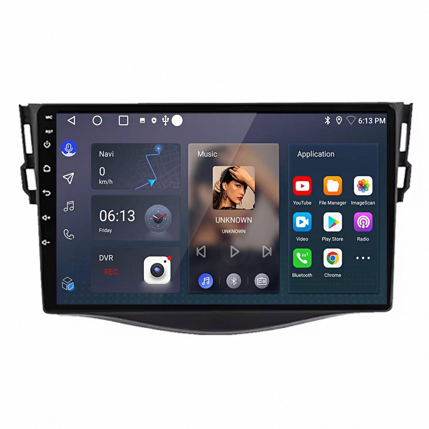 Car Stereo Carplay Radio de Coche para Toyota RAV4 2006-2012 Soporta Bluetooth, Control Volante, USB, WiFi, 4G, Mirror-Link, GPS Navegador/Radio FM, 4 Nuclear 1G+32G