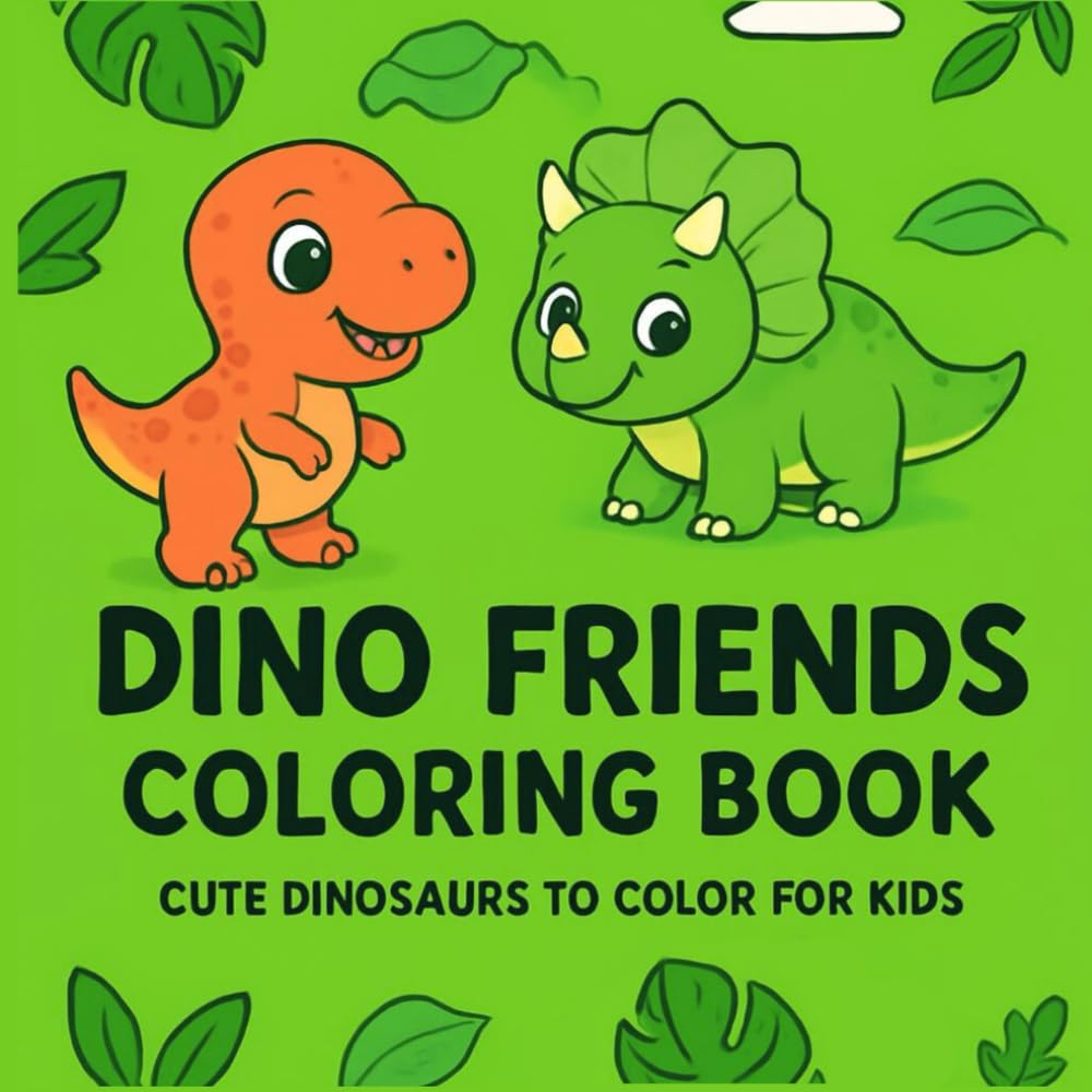 Dino Friends Coloring Book: Cute Dinosaurs to Color for Kids