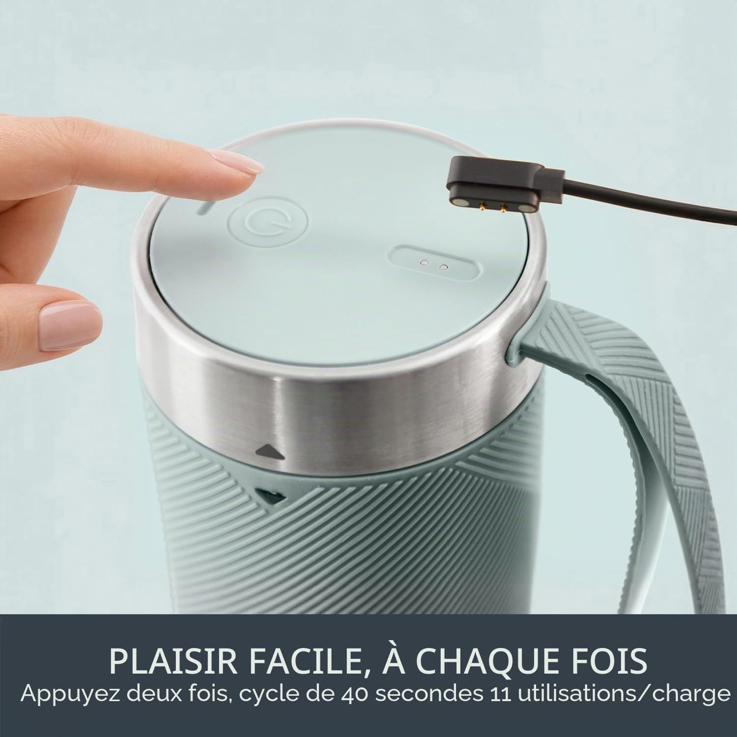 Tefal Lightmix BL1C0430 BL1C0430 BL1C0430 Blender portable, puissant, sans fil, rechargeable, smoothies protéinés, mélanges de crème glacée et fruits congelés, BL1C0430, 300 ml