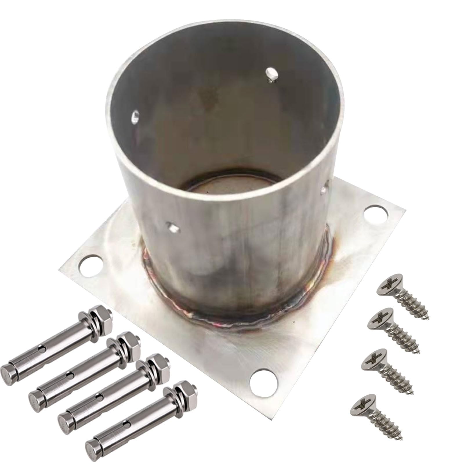 Genérico Base de Poste de Acero Inoxidable Duradera para terrazas y cercas - Soporte de reparación de Postes Resistente a la Intemperie, Soporte de Anclaje de Alta Resistencia para barandillas, buzon